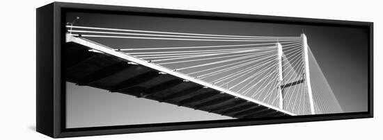 Low Angle View of a Bridge, Talmadge Memorial Bridge, Savannah, Georgia, USA-null-Framed Stretched Canvas