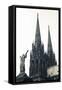 Low Angle View of a Cathedral, Cathedrale Notre-Dame-De-L'Assomption, Clermont-Ferrand-null-Framed Stretched Canvas