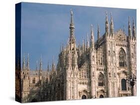 Low Angle View of a Cathedral, Duomo Di Milano, Milan, Lombardy, Italy-null-Stretched Canvas