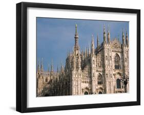 Low Angle View of a Cathedral, Duomo Di Milano, Milan, Lombardy, Italy-null-Framed Premium Photographic Print