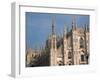 Low Angle View of a Cathedral, Duomo Di Milano, Milan, Lombardy, Italy-null-Framed Premium Photographic Print