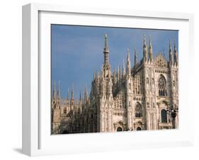 Low Angle View of a Cathedral, Duomo Di Milano, Milan, Lombardy, Italy-null-Framed Premium Photographic Print