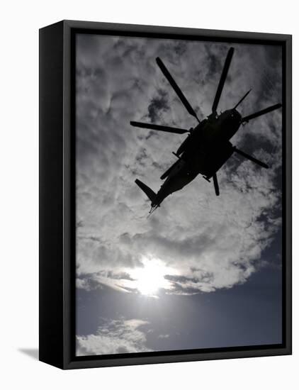 Low Angle View of a Ch-53E Super Stallion Helicopter in Flight-null-Framed Stretched Canvas