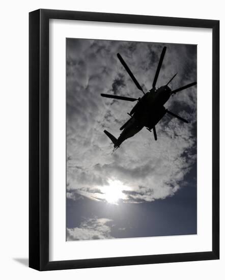 Low Angle View of a Ch-53E Super Stallion Helicopter in Flight-null-Framed Photographic Print