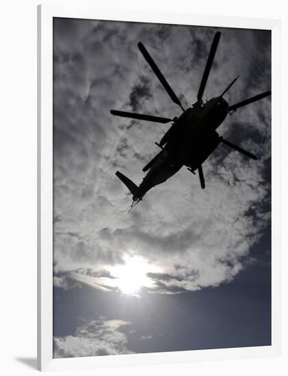 Low Angle View of a Ch-53E Super Stallion Helicopter in Flight-null-Framed Photographic Print