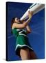 Low Angle View of a Cheerleader Holding a Bullhorn-null-Stretched Canvas