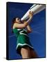 Low Angle View of a Cheerleader Holding a Bullhorn-null-Framed Stretched Canvas