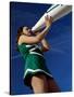 Low Angle View of a Cheerleader Holding a Bullhorn-null-Stretched Canvas