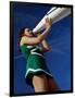 Low Angle View of a Cheerleader Holding a Bullhorn-null-Framed Photographic Print