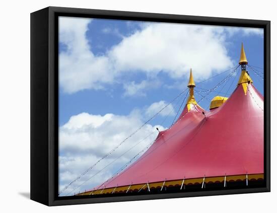 Low angle view of a circus tent roof-null-Framed Stretched Canvas