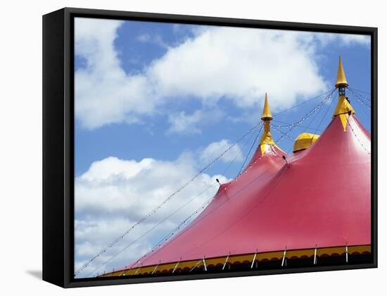 Low angle view of a circus tent roof-null-Framed Stretched Canvas