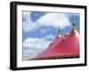 Low angle view of a circus tent roof-null-Framed Photographic Print