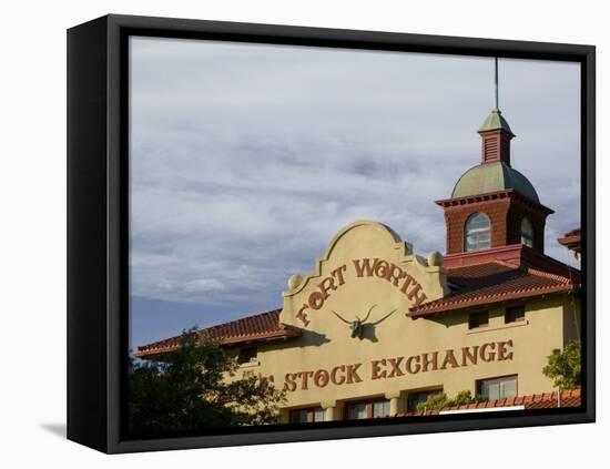 Low Angle View of a Commercial Building, Fort Worth Livestock Exchange, Fort Worth Stockyards-null-Framed Stretched Canvas