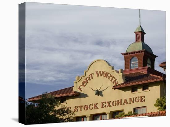 Low Angle View of a Commercial Building, Fort Worth Livestock Exchange, Fort Worth Stockyards-null-Stretched Canvas