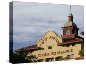 Low Angle View of a Commercial Building, Fort Worth Livestock Exchange, Fort Worth Stockyards-null-Stretched Canvas