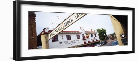 Low Angle View of a Commercial Signboard, Fort Worth Stockyards, Fort Worth, Texas, USA-null-Framed Photographic Print