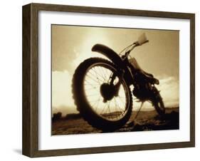 Low Angle View of a Dirt Bike-null-Framed Premium Photographic Print