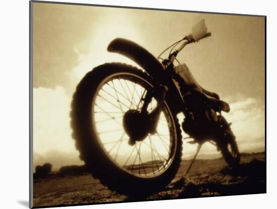 Low Angle View of a Dirt Bike-null-Mounted Photographic Print