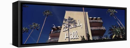 Low Angle View of a Hotel, Beverly Hills Hotel, Beverly Hills, Los Angeles County, California, USA-null-Framed Stretched Canvas