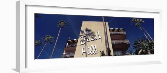 Low Angle View of a Hotel, Beverly Hills Hotel, Beverly Hills, Los Angeles County, California, USA-null-Framed Premium Photographic Print