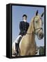 Low Angle View of a Jockey Sitting on a Horse-null-Framed Stretched Canvas