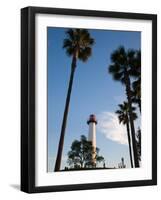 Low Angle View of a Lighthouse, Shoreline Village, Long Beach, Los Angeles County, California, USA-null-Framed Photographic Print