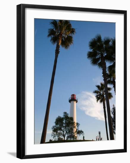 Low Angle View of a Lighthouse, Shoreline Village, Long Beach, Los Angeles County, California, USA-null-Framed Photographic Print