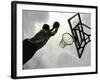 Low Angle View of a Man Shooting a Basket-null-Framed Photographic Print