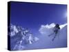 Low Angle View of a Man Skiing-null-Stretched Canvas