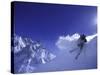 Low Angle View of a Man Skiing-null-Stretched Canvas