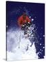 Low Angle View of a Man Skiing-null-Stretched Canvas