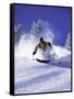 Low Angle View of a Man Skiing-null-Framed Stretched Canvas