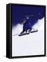 Low Angle View of a Man Skiing-null-Framed Stretched Canvas