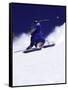 Low Angle View of a Man Skiing-null-Framed Stretched Canvas