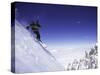 Low Angle View of a Man Skiing-null-Stretched Canvas