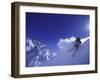 Low Angle View of a Man Skiing-null-Framed Photographic Print