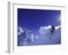 Low Angle View of a Man Skiing-null-Framed Photographic Print