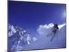 Low Angle View of a Man Skiing-null-Mounted Photographic Print