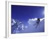 Low Angle View of a Man Skiing-null-Framed Photographic Print