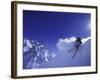 Low Angle View of a Man Skiing-null-Framed Photographic Print