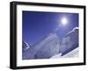 Low Angle View of a Man Skiing-null-Framed Photographic Print