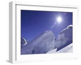 Low Angle View of a Man Skiing-null-Framed Photographic Print