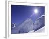 Low Angle View of a Man Skiing-null-Framed Photographic Print