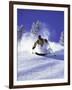 Low Angle View of a Man Skiing-null-Framed Photographic Print