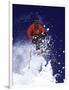 Low Angle View of a Man Skiing-null-Framed Photographic Print