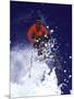 Low Angle View of a Man Skiing-null-Mounted Photographic Print