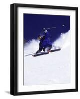 Low Angle View of a Man Skiing-null-Framed Photographic Print