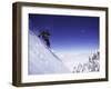 Low Angle View of a Man Skiing-null-Framed Photographic Print