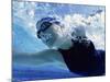 Low Angle View of a Mid Adult Woman Swimming Underwater-null-Mounted Photographic Print