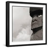 Low angle view of a Moai statue, Easter Island, Chile-null-Framed Photographic Print